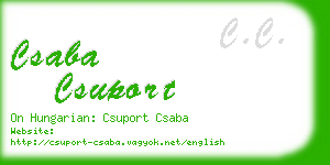 csaba csuport business card